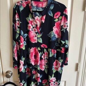 Floral Print Top with Pink and Green Accents